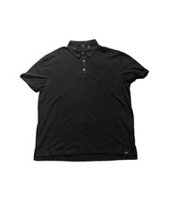 DKNY Men's Polo Shirt 3 Button Cotton Size XL Black Short Sleeve Casual 79