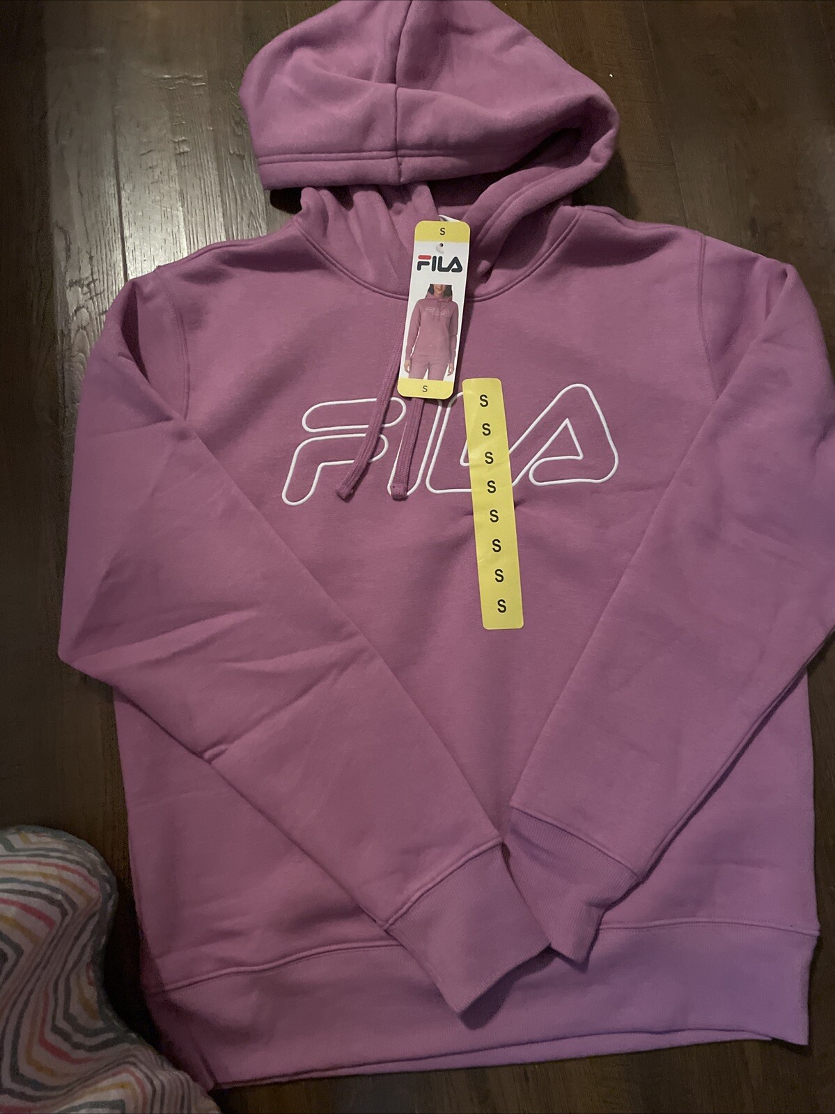 FILA donna viola felpa con cappuccio giacca pullover taglia S nuovo con etichetta