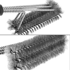 Metal BBQ Grill Cleaning Brush Heavy Duty 3-Branch Steel Durable