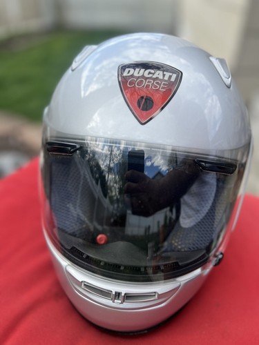 Vintage Ducati Corse/Arai Astral/Silver Full Face Helmet/Clear Visor/ Size XS-SM - Picture 6 of 20