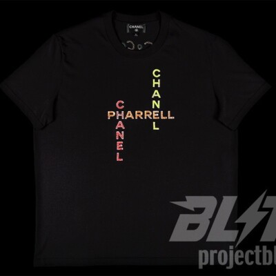 CHANEL X PHARRELL CAPSULE COLLECTION EMBELLISHED T-SHIRT BLACK L