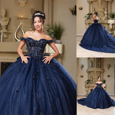 Noble Baeded Off Shoulder Quinceanera Dress with Bow Sequin Tulle Dress for Girl