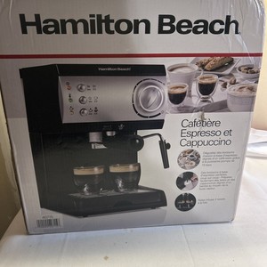 Hamilton Beach Espresso Machine 2-Cup+15-Bar Pump+ Steam Control+Milk Frother