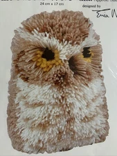 Ollie Owl Vintage Latch Hook Kit Erica Wilson Caron 9.5x6.5 diameter