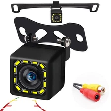 Car Backup Camera Set, 170° Wide View Angle Waterproof HD 12LED Night Vision ...