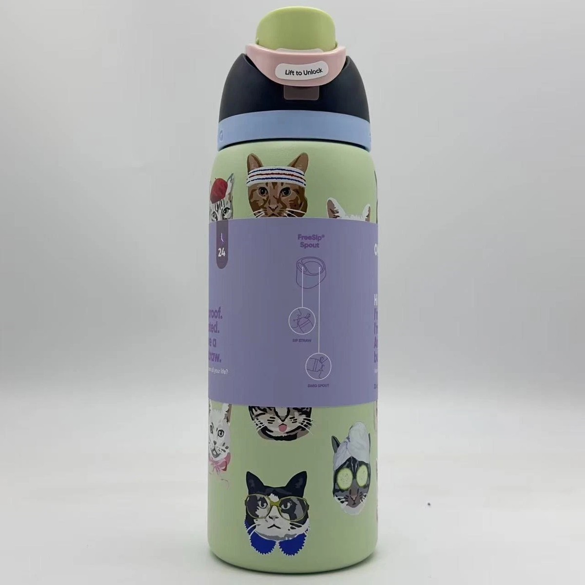 Owala 32oz FreeSip Water Bottle Cat Collage Catwala Urban