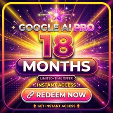 18 Months Google Gemini AI Pro Premium Access | 5TB Storage | Instant Redeem