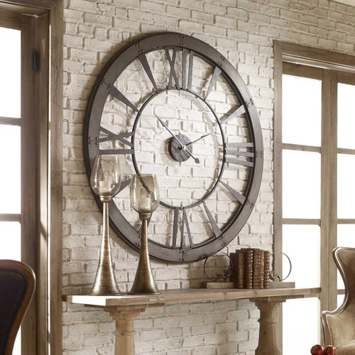 Uttermost 06084 Bronze Ronan Large Rustic Wall Clock - Picture 1 of 5