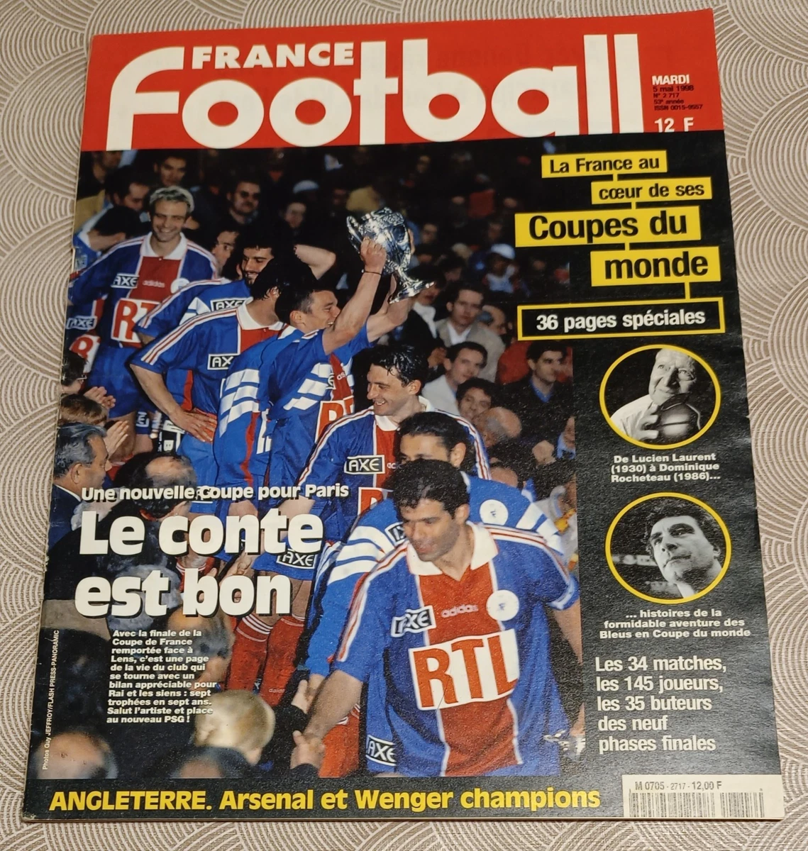 FOOTBALL ONZE MONDIAL N° SOUVENIR WC FRANCE 1998 AVEC