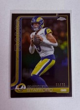 2025 Topps Chrome Matthew Stafford Black Refractor /10 #169 Rams SSP MVP