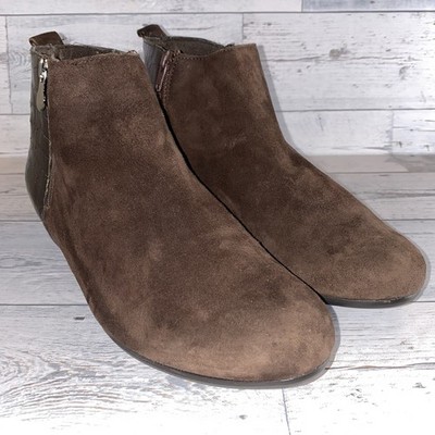 Munro Boots Womens 7.5 W Brown Suede Animal Print Heels Zip Up Bootie American