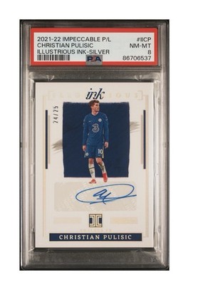 CHRISTIAN PULISIC AUTO /25 PREMIER LEAGUE ILLUSTRIOUS INK PSA 8 #USA #TeamUSA