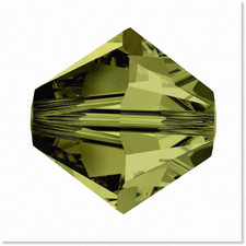 200pcs Green Faceted Bicone Crystal Beads 4mm