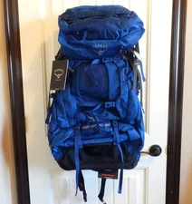 NWT's Osprey Aether 70 AG (Day Pack/Lid) Men's Backpacking Neptune Blue