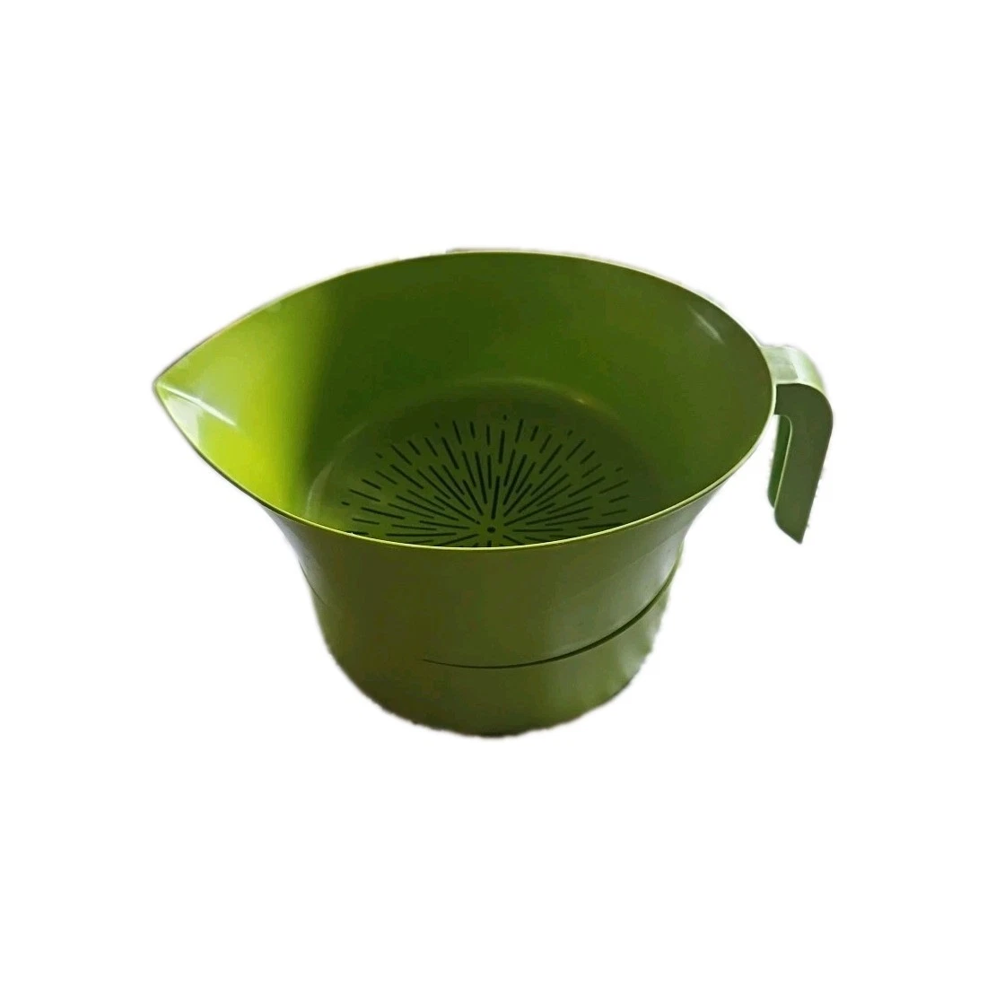 Easy Greasy Colander Grease Strainer w/ Handle And Container, Catch Bowl Green