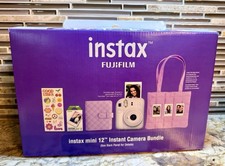 FUJIFILM instax mini 12 Instant Film Camera Holiday Bundle Pastel Blue NEW