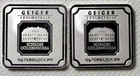 Lot Of 2 Silver  10 Gram Geiger Bars 20 Grams Total