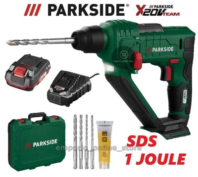 TRAPANO BATTENTE TASSELLATORE PARKSIDE 20V PABH 20-Li D4 SDS 1 JOULE BATTERIA 2A