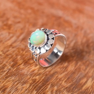 Äthiopischer Opal Edelstein 925 Sterling Silber Exquisiter Ring Spacial Day...