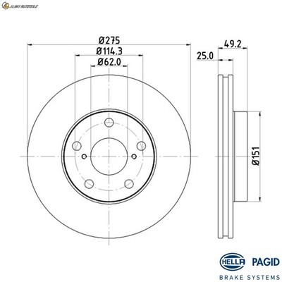 2x BREMSSCHEIBE 8DD 355 118-691 FÜR TOYOTA RAV/4/II 1AZ-FE 2.0L 1CD-FTV 2.0L