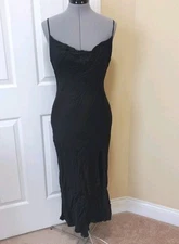 NWT! BARDOT Women's Black Slip Dress Midi Spaghetti Strap Viscose Casual Party 8