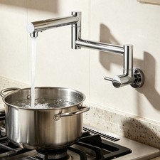 Chrome Pot Filler Faucet Wall Mount Folding Swing Arm Kitchen Stove Faucet