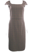 Laura Ashley Dress Dark Brown Size UK 8 EU 34 Smart Work Polyester Mix Stretch