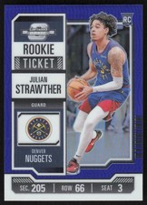 2023-24 PANINI CONTENDERS OPTIC BLUE JULIAN STRAWTHER RC 93/99 DENVER NUGGETS