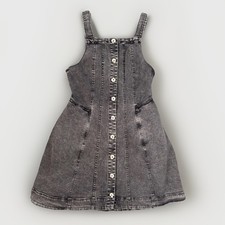 Free People Gimmie More Mini Denim Dress Charcoal Wash Buttons Small