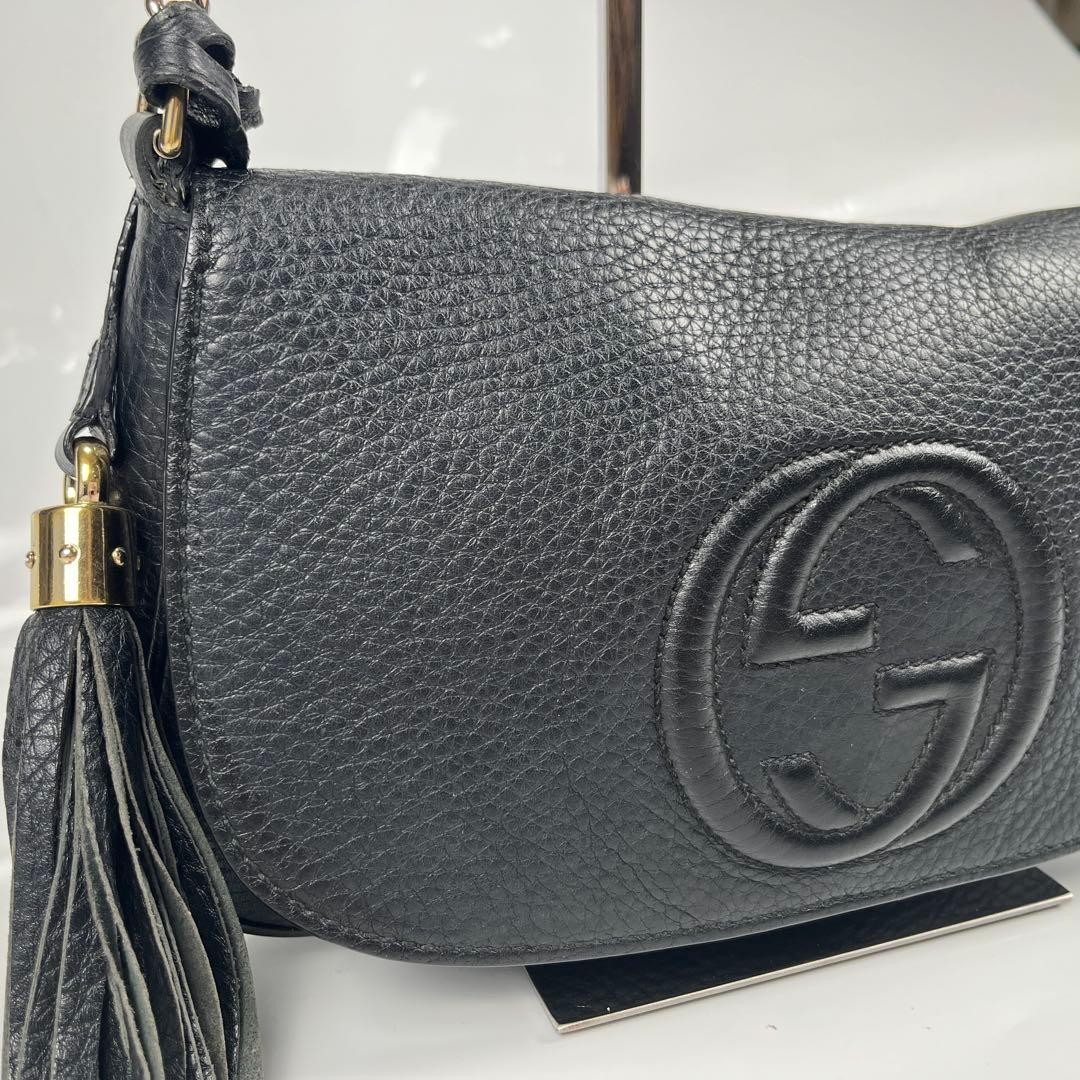 GUCCI Leather Interlocking Soho Chain Shoulder Ba… - image 23