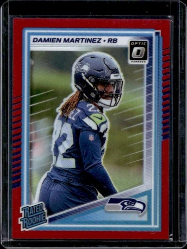 2025 Panini Donruss Optic Damien Martinez Rated Rookie Red Prizm #/149 Seahawks