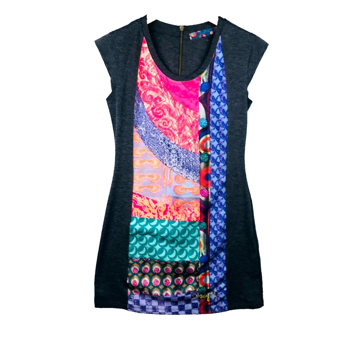 Robe casual Desigual de la taille M, de couleur rouge