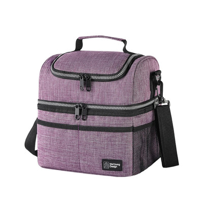 Insulated Lunch Bag Double Deck Lunch Box Outdoor Picnic Bag for Work Camping Hi