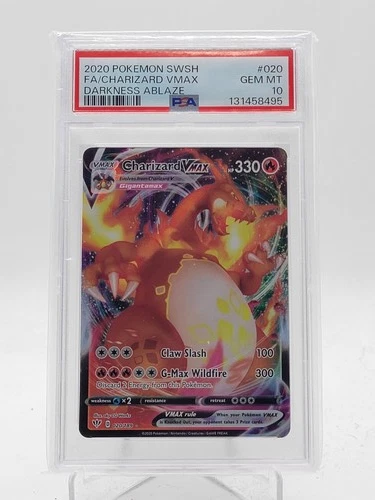 CHARIZARD VMAX 2020 POKEMON DARKNESS ABLAZE FA #020/189 PSA 10 Q0895