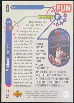 Fun Facts Mj Basketball Career 95-96 Collector's Choice Fun Facts