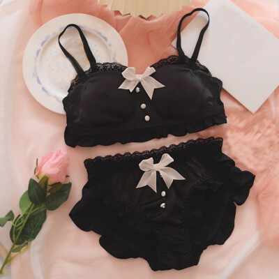 Japanese Mori Girls Bow Bra Sets Lolita Panties Cute Underwear Kawaii Underpants