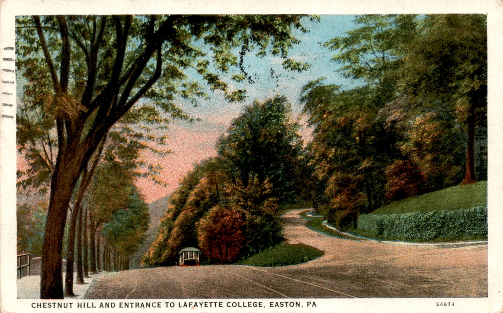 CHESTNUT HILL, LAFAYETTE COLLEGE, EASTON, PA Postcard