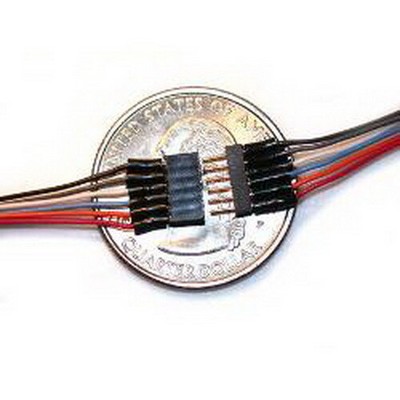 Train Control Systems 1336 6-Pin Micro Connector w/Colored Wires