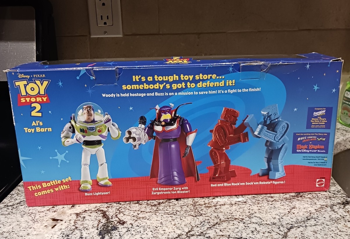 1999 TOY STORY 2 Al's Toy Barn Battle Set BUZZ Rock'em Sock
