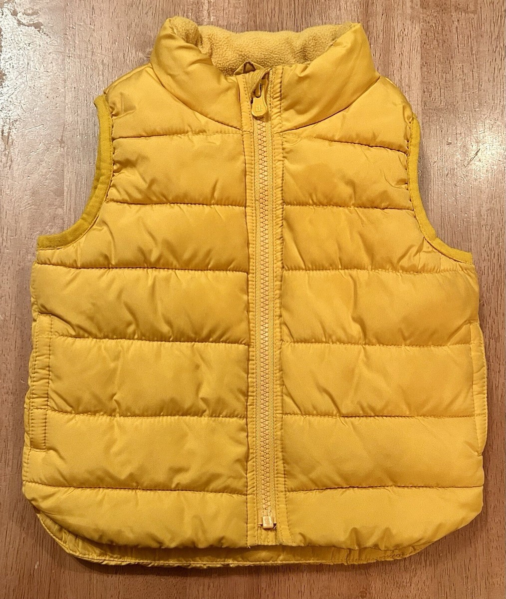 Gap Baby 12-18 Month Yellow Puffer Vest Winter Zip-Up