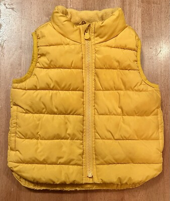 Gap Baby 12-18 Month Yellow Puffer Vest Winter Zip-Up
