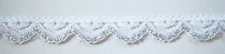 10 Yds. Vintage White/Silver Metallic 1/2" Wide Shiny Lace LJ-42