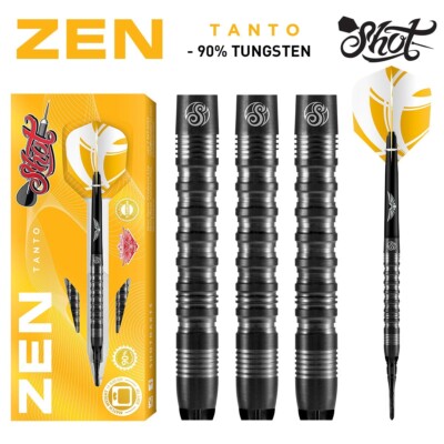 SHOT DARTS MODEL ZEN TANTO 18 GR TUNGSTEN SOFT TIP SHIPS FREE N FREE FLIGHTS
