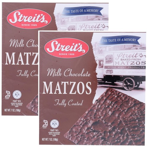 Streit's MILK CHOCOLATE COVERED MATZO (2 Boxes) PASSOVER 2023/5783 7 Oz
