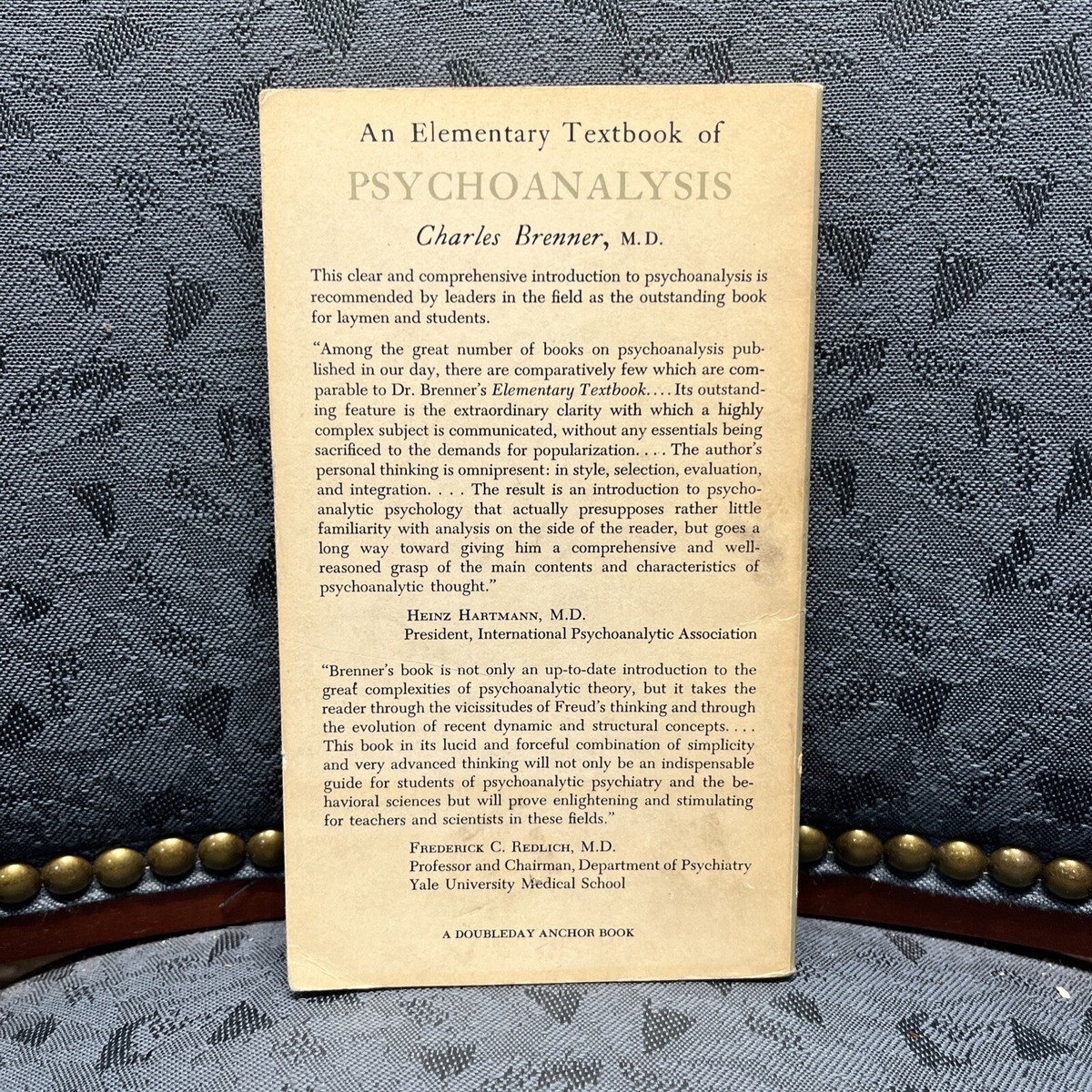 An Elementary Textbook Of Psychoanalysis By Charles Brenner