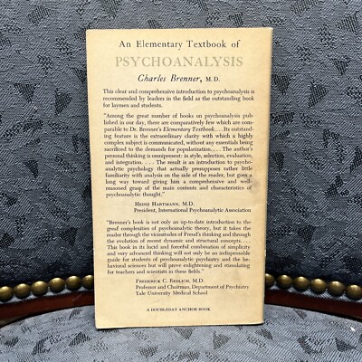 An Elementary Textbook Of Psychoanalysis By Charles Brenner