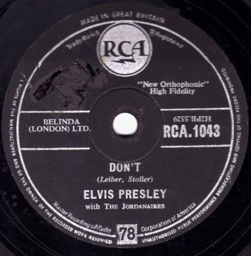 1957 UK N°2 CLASSIQUE ELVIS PRESLEY 78 DON'T / I BEG OF YOU RCA 1043 V - Photo 1/1