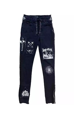 Dolls Kill Current Mood Jeans Size S Stretch Denim Skinny Leg