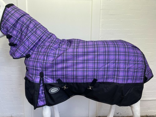 AXIOM 1800D BALLISTIC PURPLE TARTAN/BLACK 100g HORSE COMBO RUG - 5' 6 - Picture 1 of 7