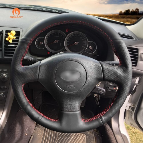 Cubierta de volante de coche de cuero real negro para Subaru Legacy Impreza WRX Saab - Imagen 3 de 10